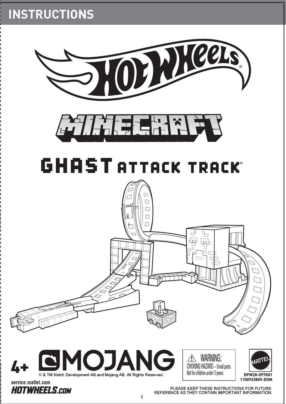 hot wheels minecraft ghast attack track set