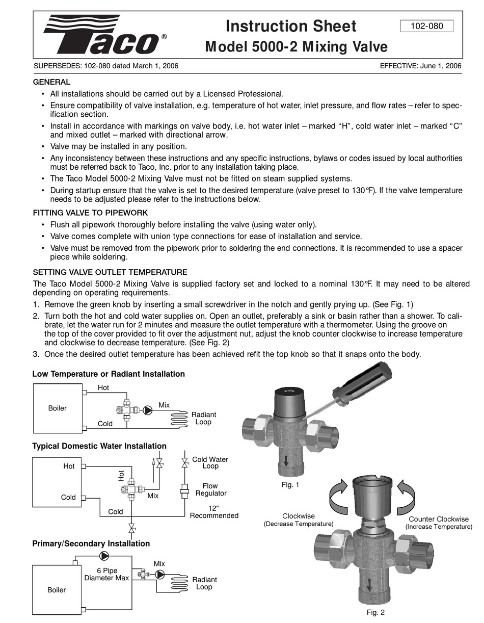 TACO 5000-2 INSTRUCTION SHEET Pdf Download | ManualsLib