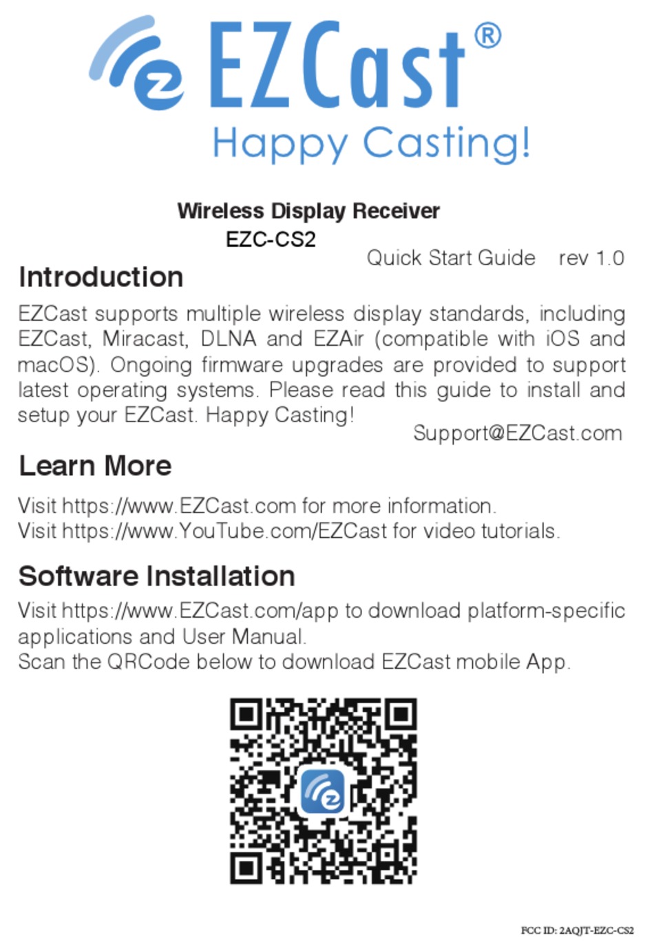 Ezcast Ezc Cs2 Quick Start Manual Pdf Download Manualslib