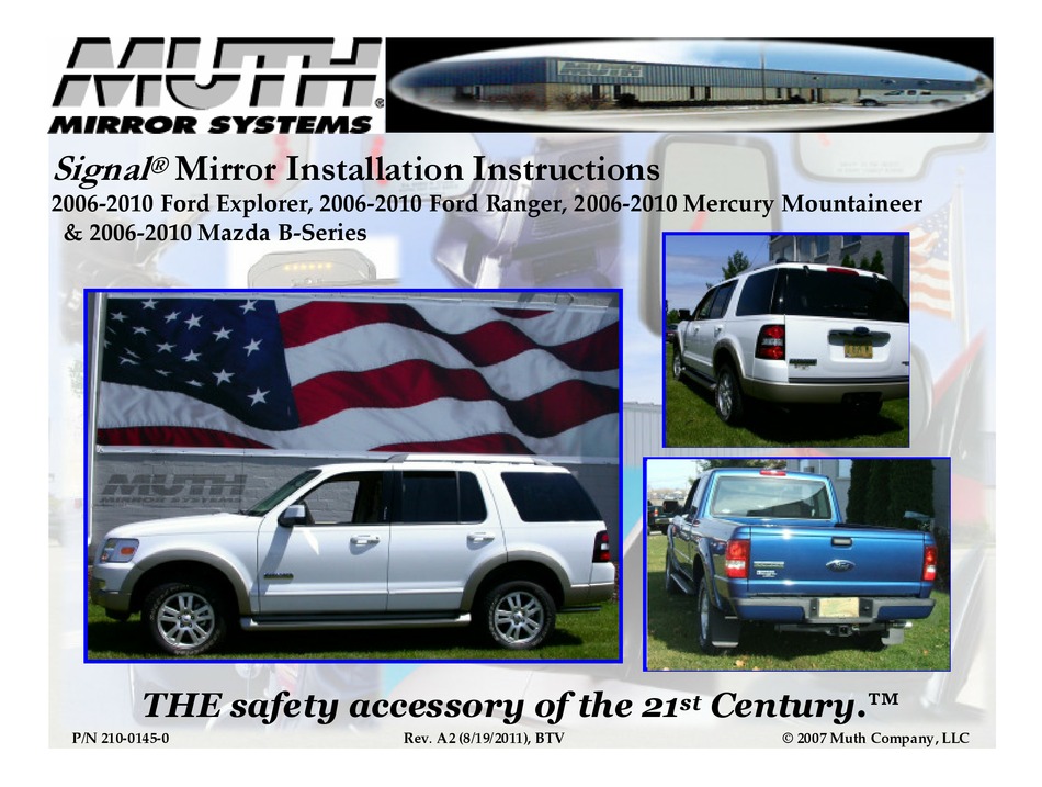 MUTH MIRROR SYSTEMS SIGNAL INSTALLATION INSTRUCTIONS MANUAL Pdf