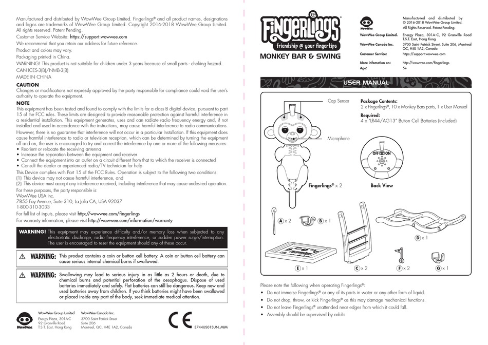 wowwee-fingerlings-monkey-bar-swing-user-manual-pdf-download-manualslib