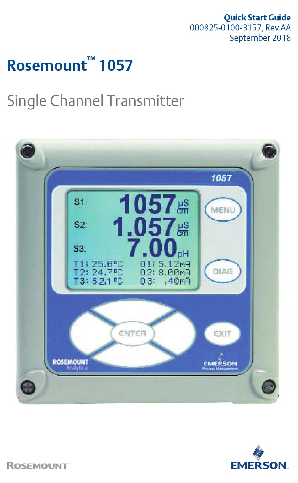 EMERSON ROSEMOUNT 1057 QUICK START MANUAL Pdf Download | ManualsLib