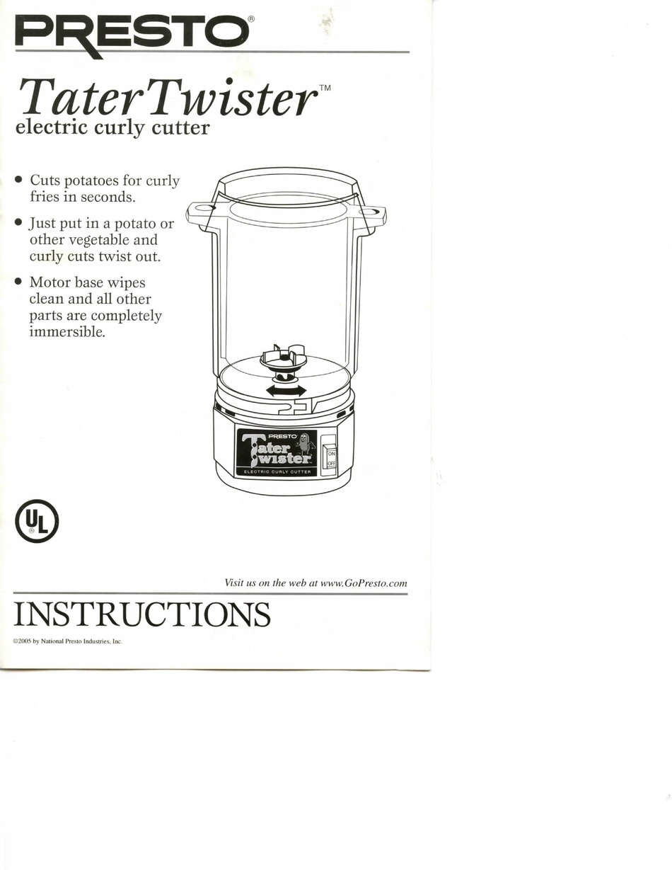 Presto Tatertwister Instructions Pdf Download Manualslib