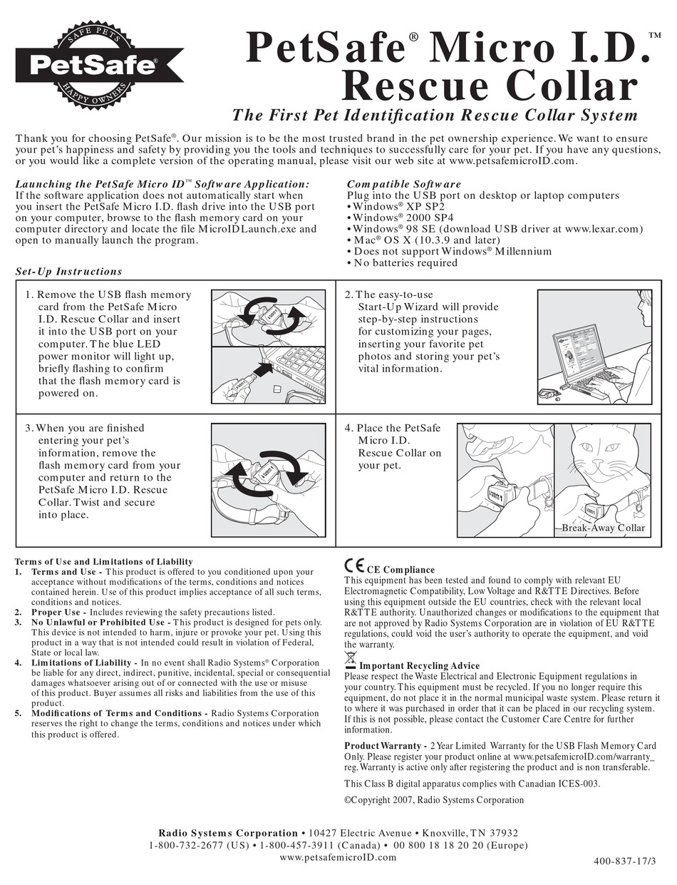 PETSAFE MICRO I.D. MANUAL Pdf Download ManualsLib