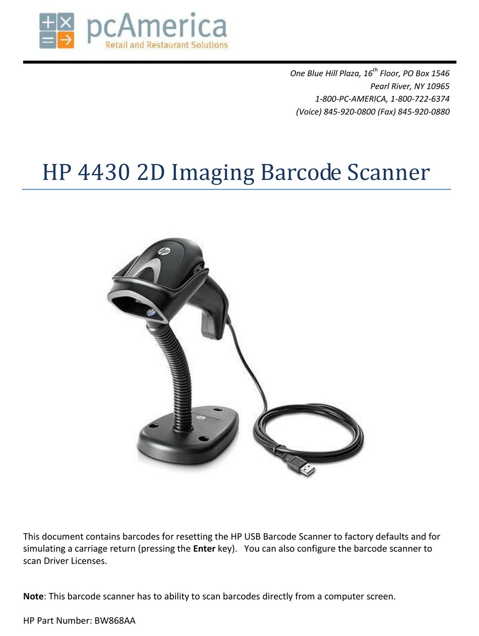 HP 4430 2D Imaging Barcode Scanner USB Ständer HSTNC-056-5V 631053-001 BW868AA 