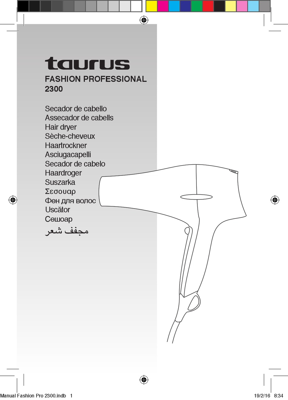 TAURUS FASHION PROFESSIONAL 2300 MANUAL Pdf Download | ManualsLib