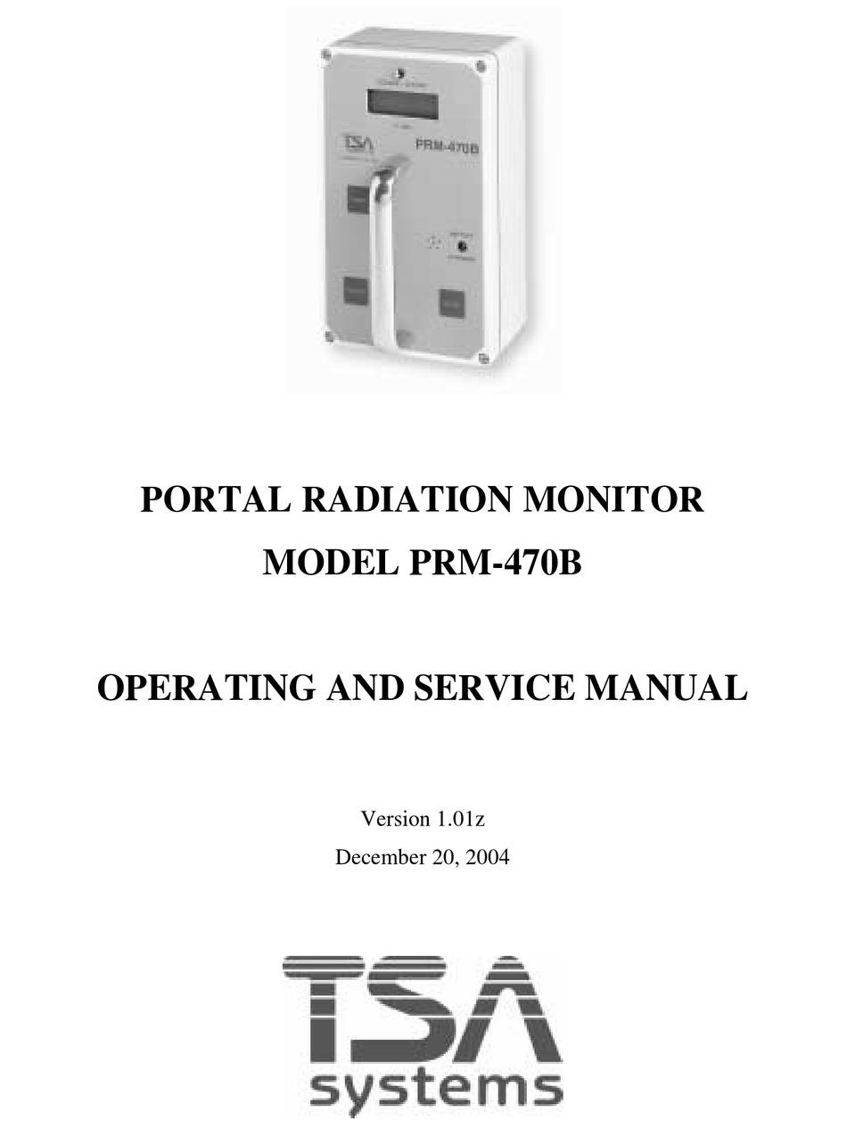 TSA PRM470B OPERATING AND SERVICE MANUAL Pdf Download ManualsLib