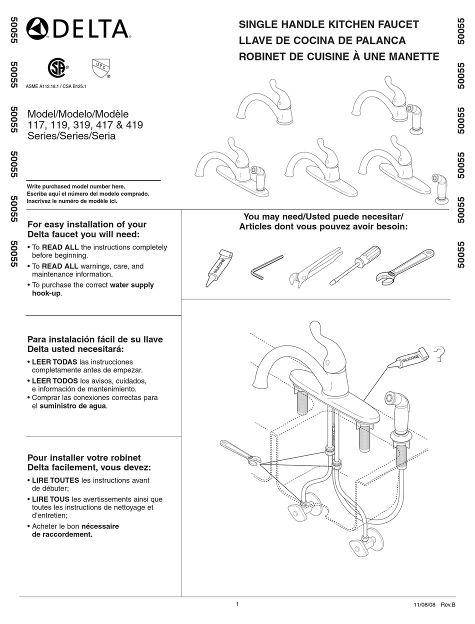 Delta A112.18.1 Manual