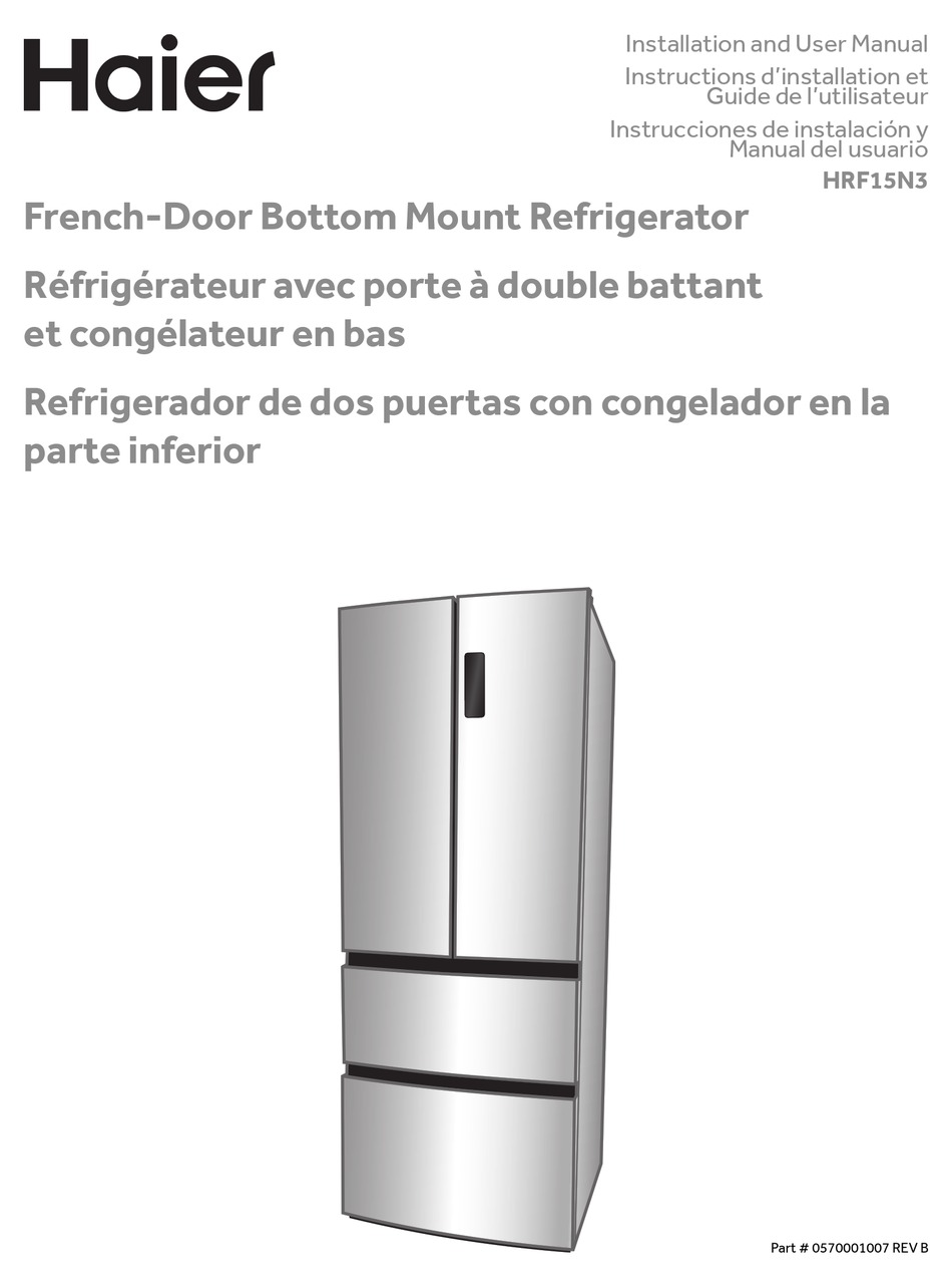 Haier Hrf15n3 Installation And User Manual Pdf Download Manualslib