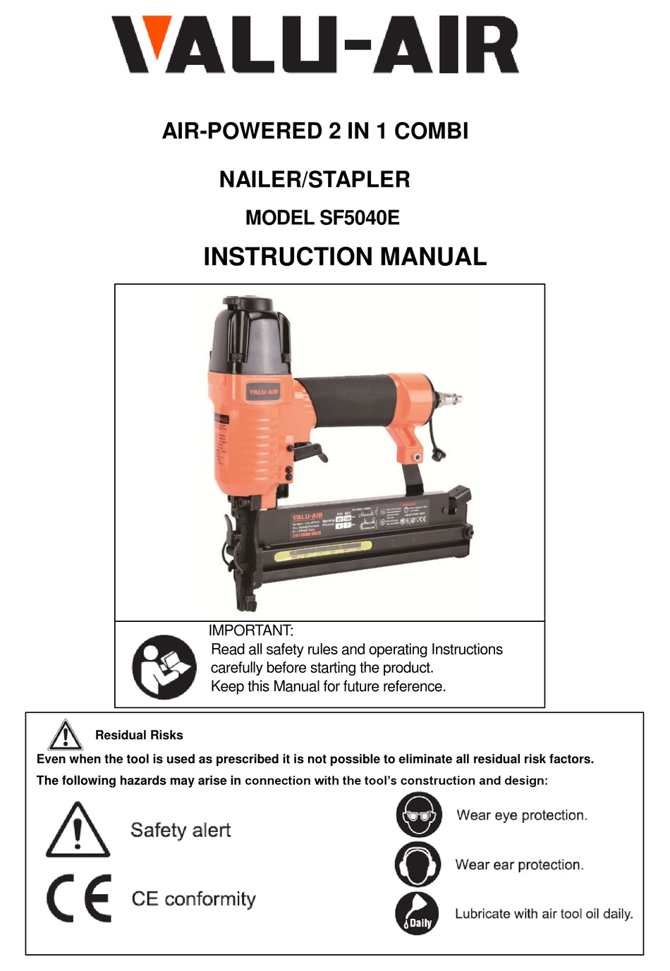VALU-AIR SF5040E INSTRUCTION MANUAL Pdf 