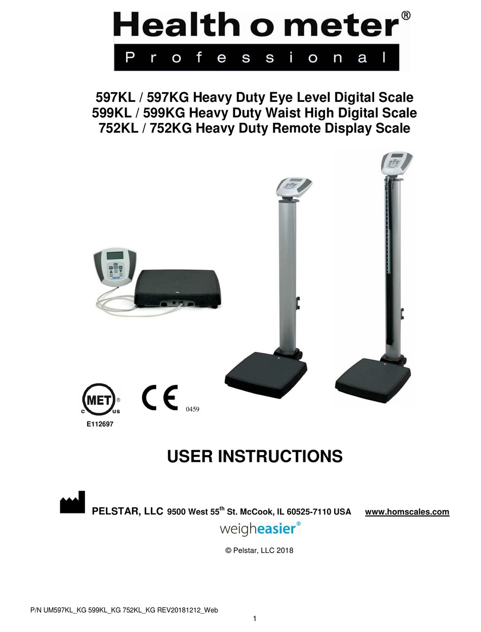 HEALTH O METER 597KL USER INSTRUCTIONS Pdf Download | ManualsLib