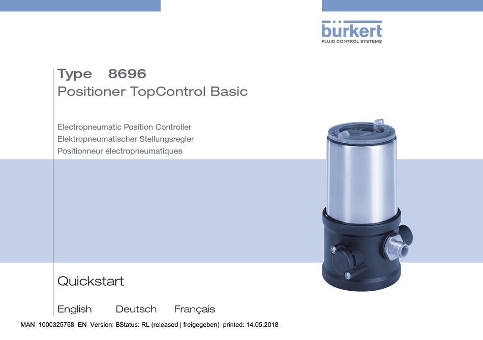 Burkert Positioner Topcontrol Basic 8696 Quick Start Manual Pdf Download Manualslib Burkert Positioner Topcontrol Basic 8696 Quick Start Manual Pdf Download Manualslib