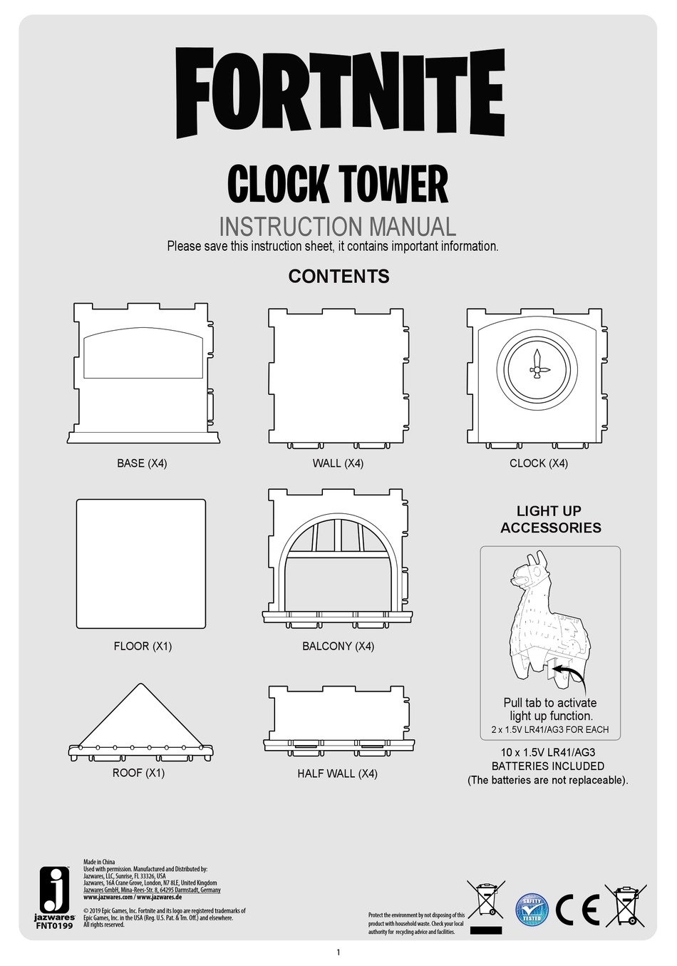 Fortnite Clock Tower Instructions Fornite Clock Tower Instruction Manual Pdf Download Manualslib