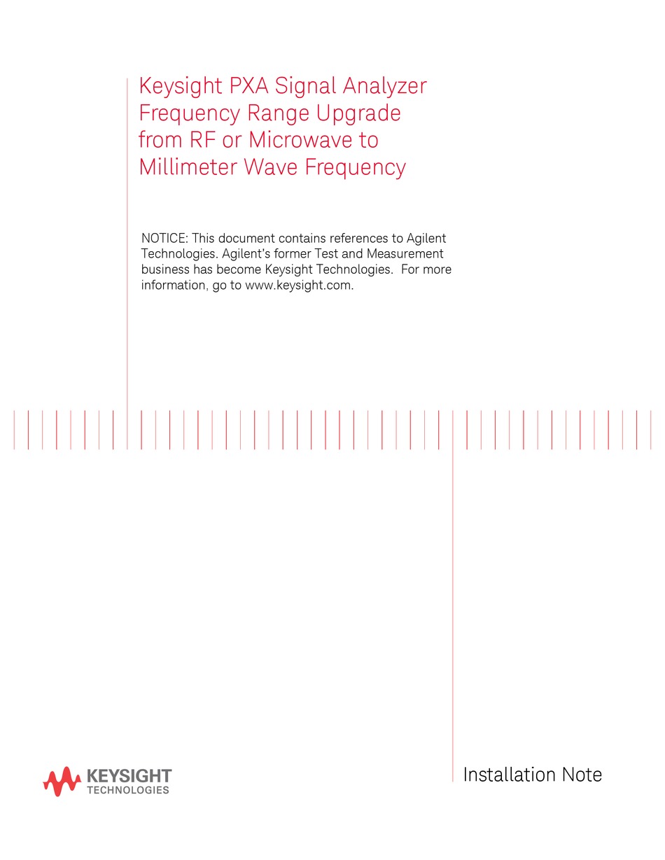 KEYSIGHT PXA N9030A INSTALLATION NOTE Pdf Download ManualsLib