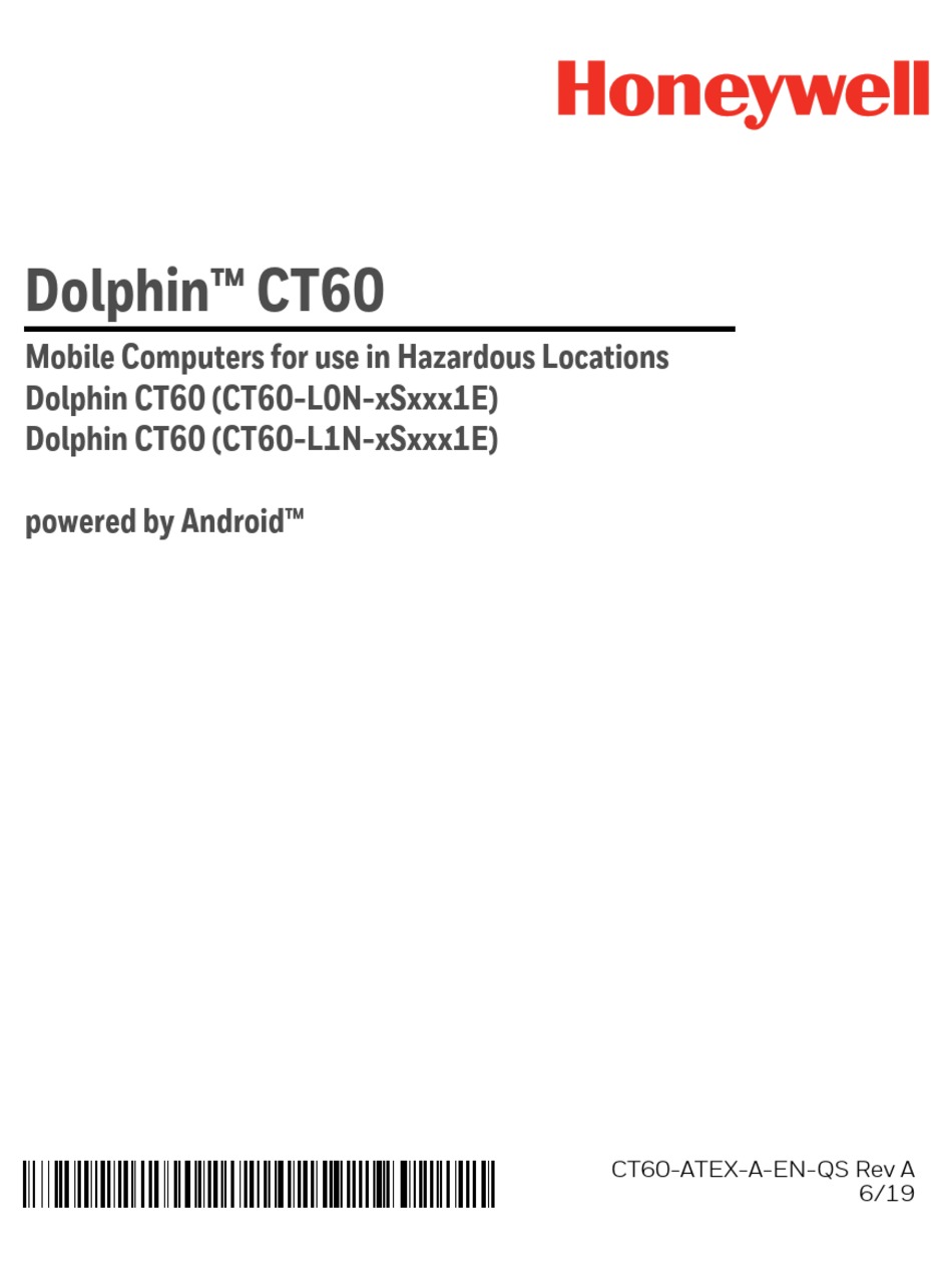 HONEYWELL DOLPHIN CT60 SERIES MANUAL Pdf Download | ManualsLib