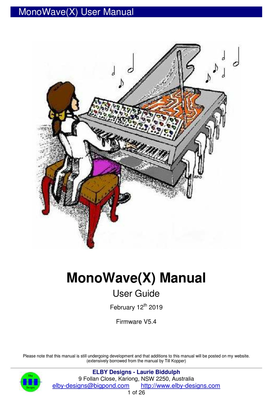 ELBY DESIGNS MONOWAVE(X) USER MANUAL Pdf Download ManualsLib