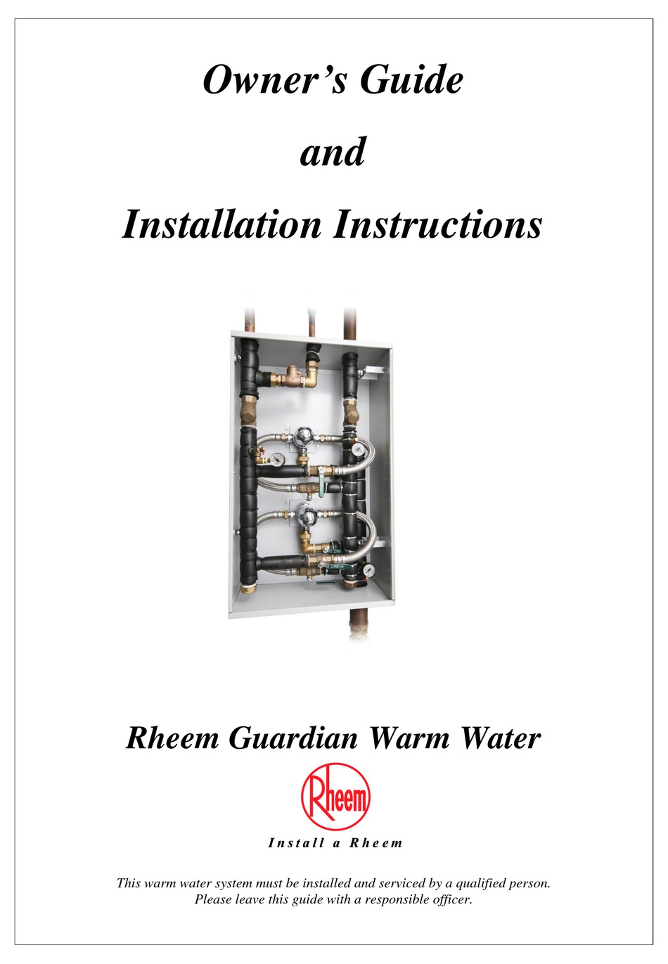 RHEEM GUARDIAN WARM WATER OWNER