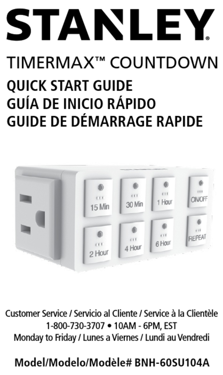 STANLEY TIMERMAX BNH60SU104A QUICK START MANUAL Pdf Download ManualsLib