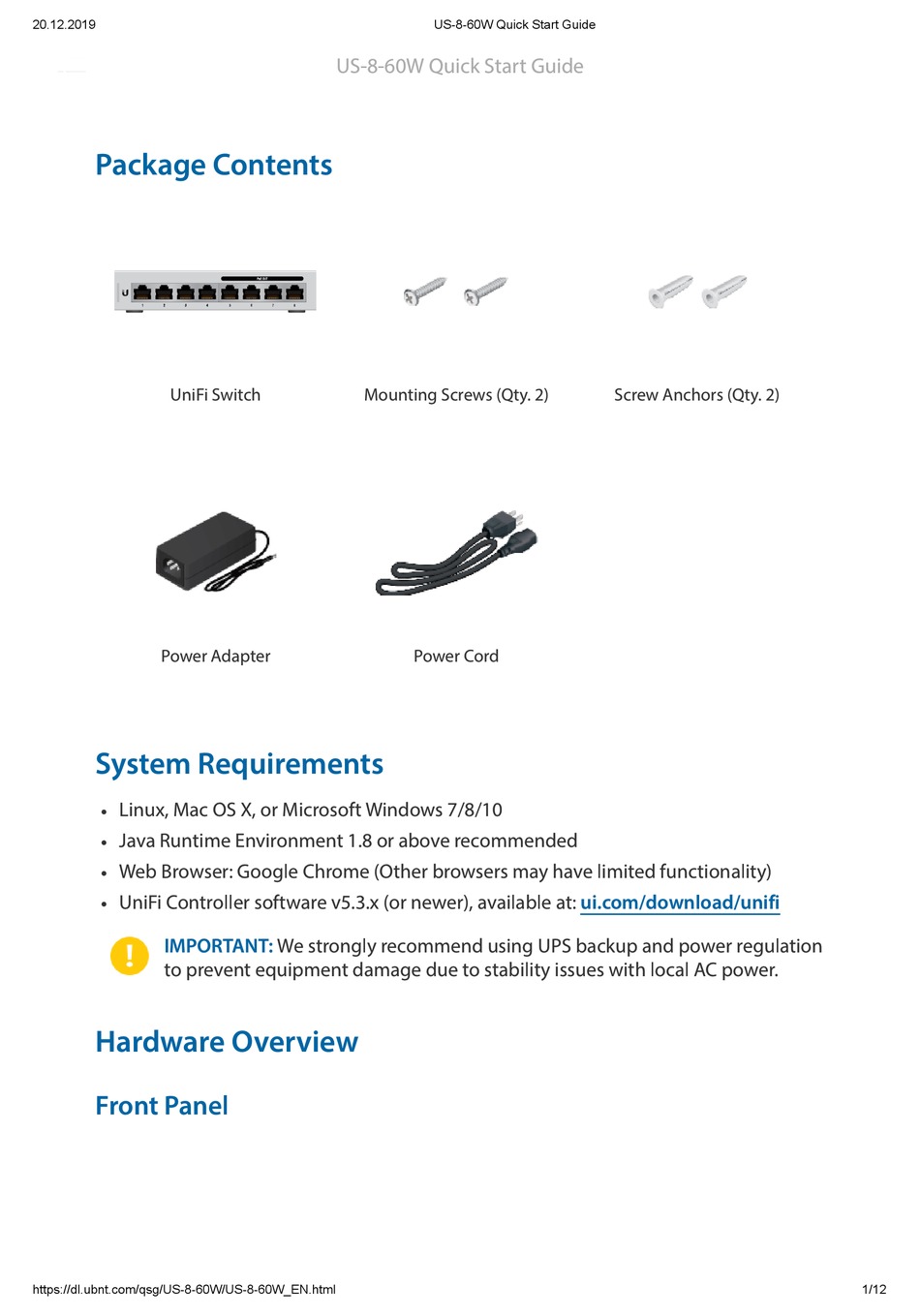 UBIQUITI UNFI US860W QUICK START MANUAL Pdf Download ManualsLib