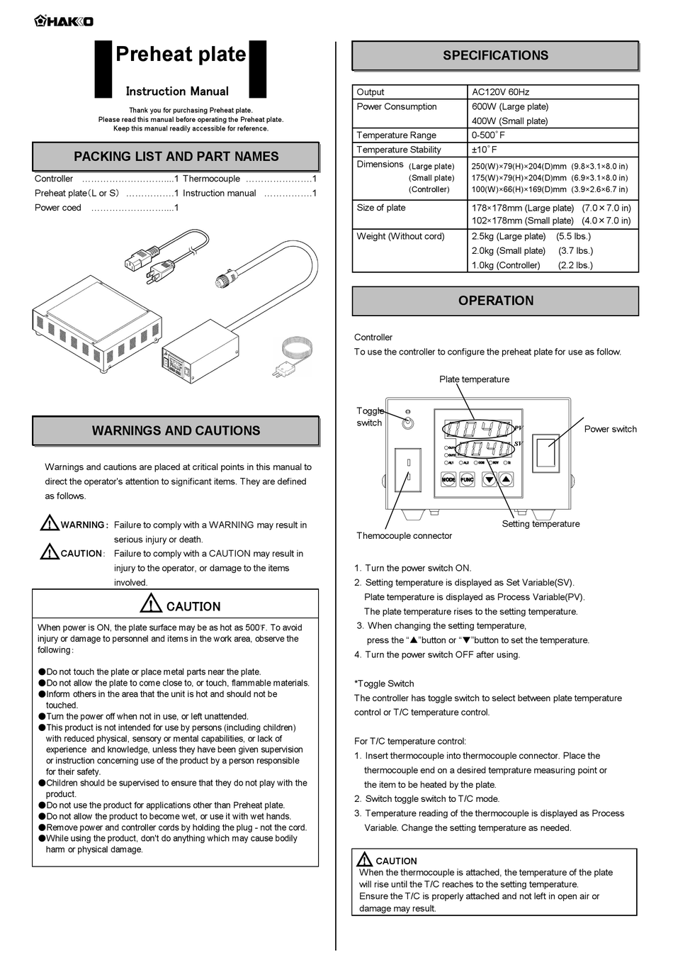 HAKKO ELECTRONICS FR8601-01 INSTRUCTION MANUAL Pdf Download | ManualsLib