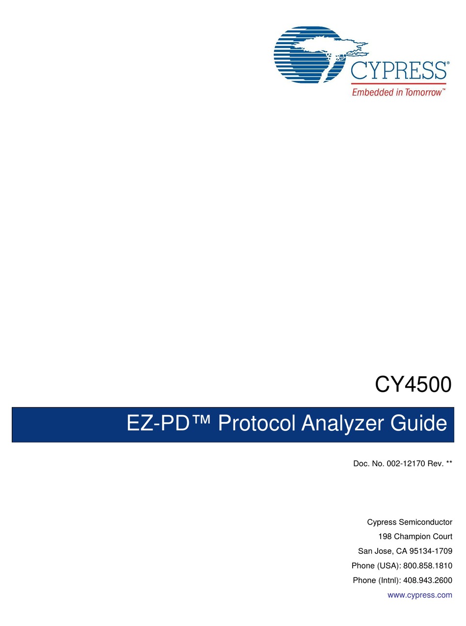 Cy4500 Ez-Pd™ Protocol Analyzer Hardware - Cypress EZ-PD CY4500 Manual  [Page 11] | ManualsLib