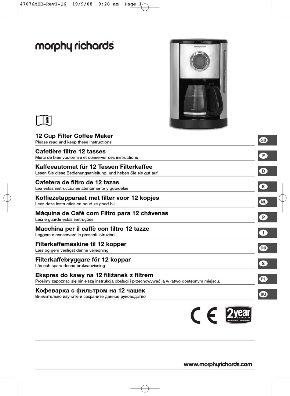 MORPHY RICHARDS MR47082 INSTRUCTIONS MANUAL Pdf Download ManualsLib