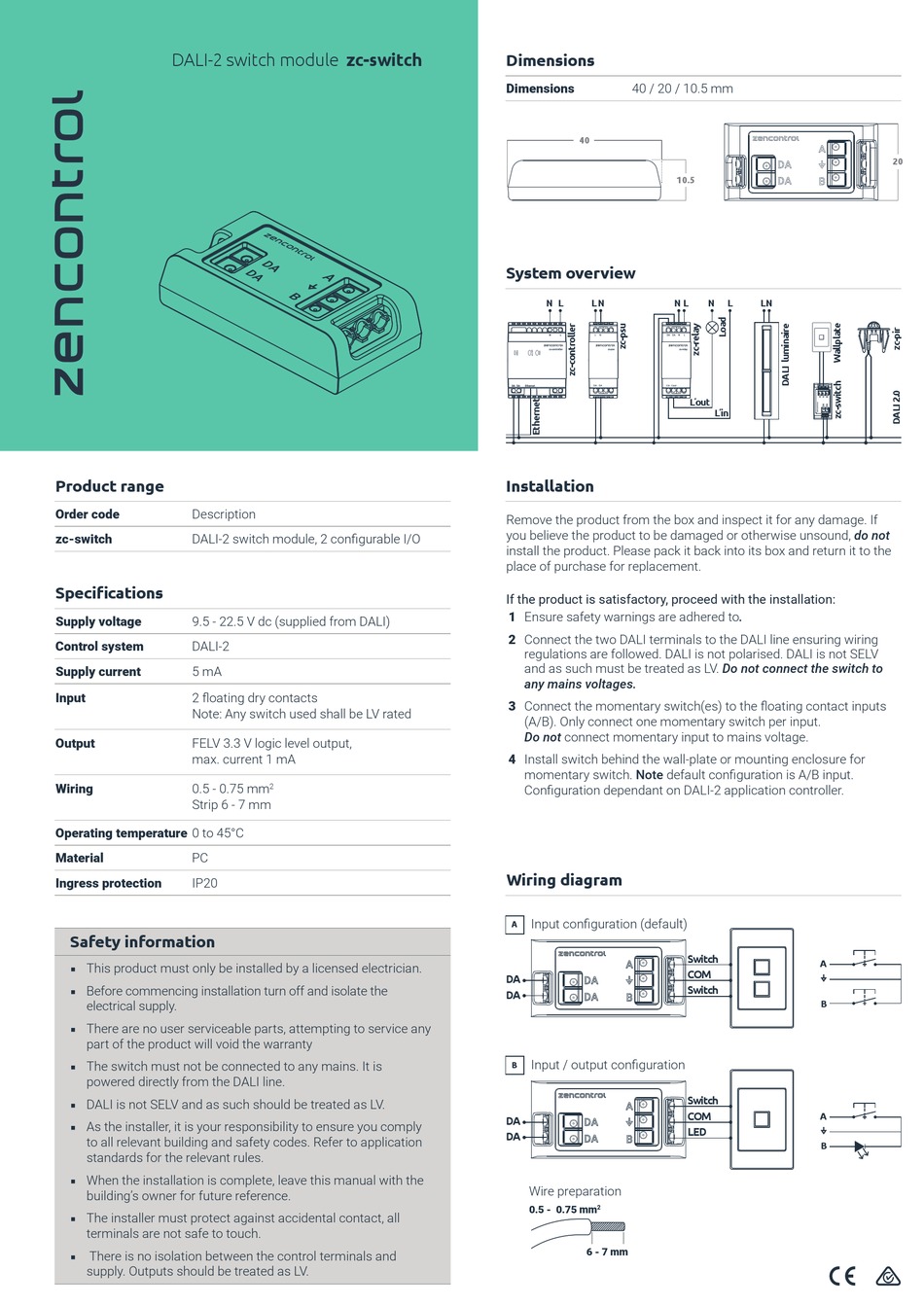 ZENCONTROL ZCSWITCH QUICK START MANUAL Pdf Download ManualsLib
