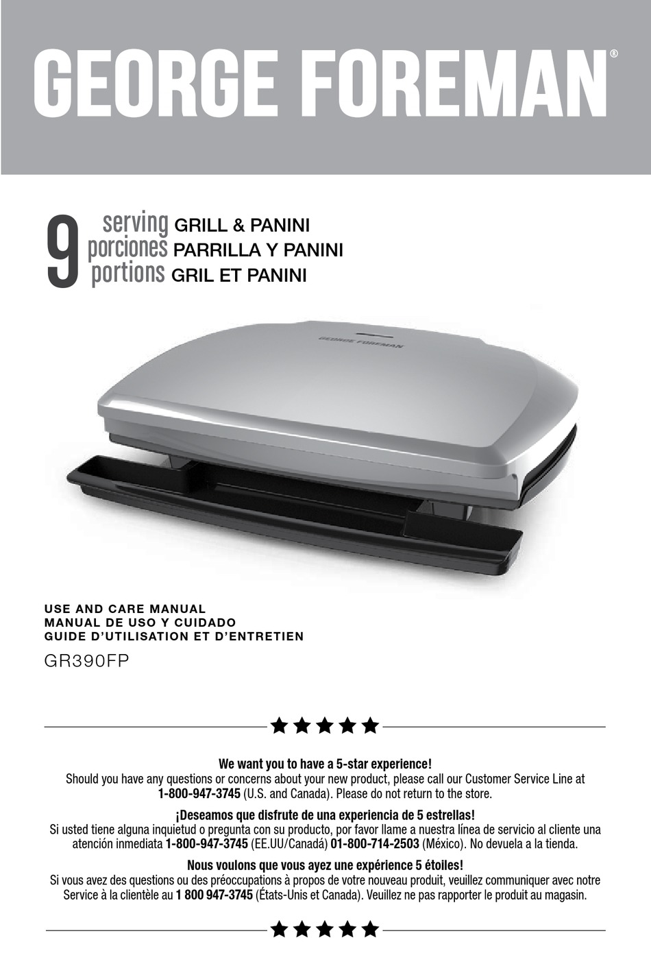 FOREMAN GR390FP USE AND CARE MANUAL Pdf Download ManualsLib