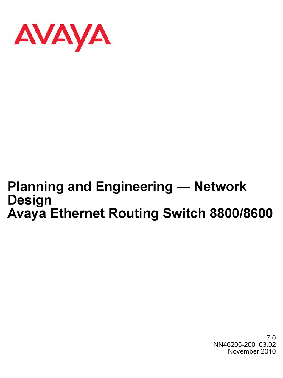 AVAYA 8800 PLANNING AND ENGINEERING Pdf Download | ManualsLib