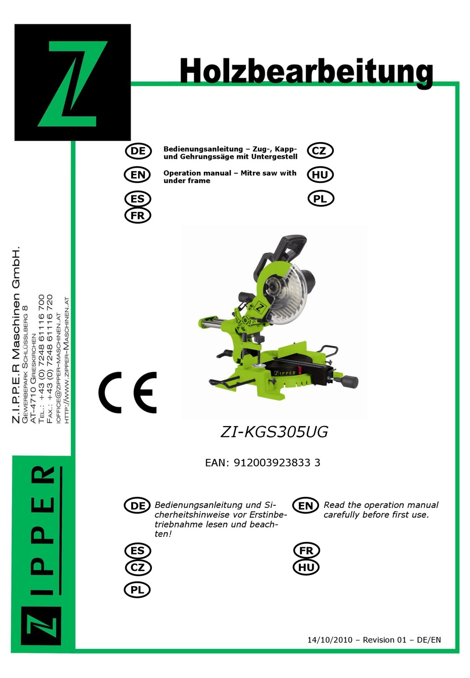 ZI-KGS305UG MANUAL ZIPPER Pdf OPERATION Download ManualsLib | MOWERS