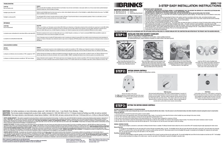 Brinks 7120 Series Step Easy Installation Instructions Pdf Download Manualslib