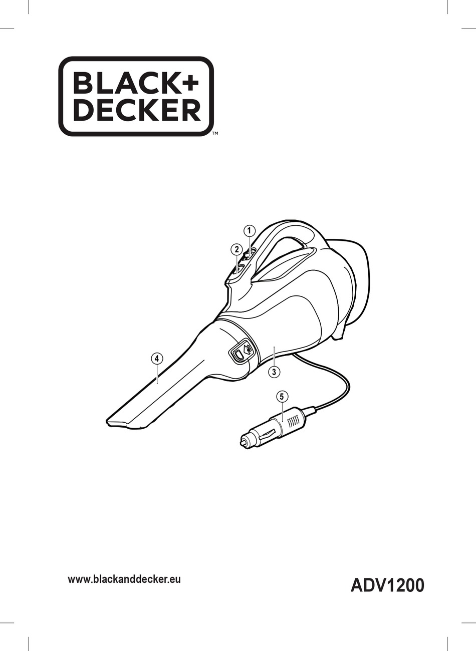 BLACK+DECKER DUSTBUSTER ADV1200 ORIGINAL INSTRUCTIONS MANUAL Pdf