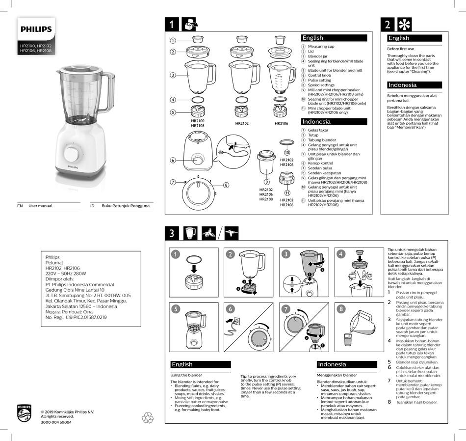 Philips Hr2102 User Manual Pdf Download Manualslib