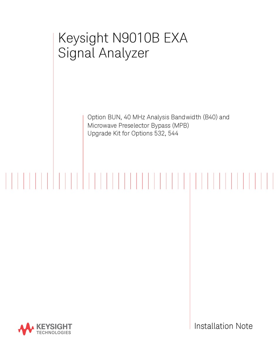 KEYSIGHT TECHNOLOGIES N9010B INSTALLATION NOTE Pdf Download ManualsLib