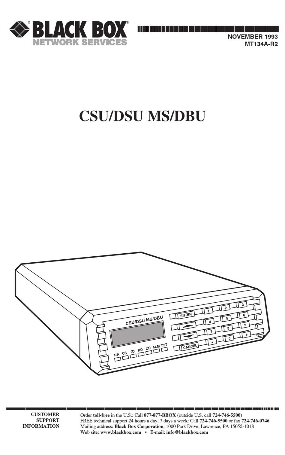 BLACK BOX CSU/DSU MS/DBU MANUAL Pdf Download ManualsLib