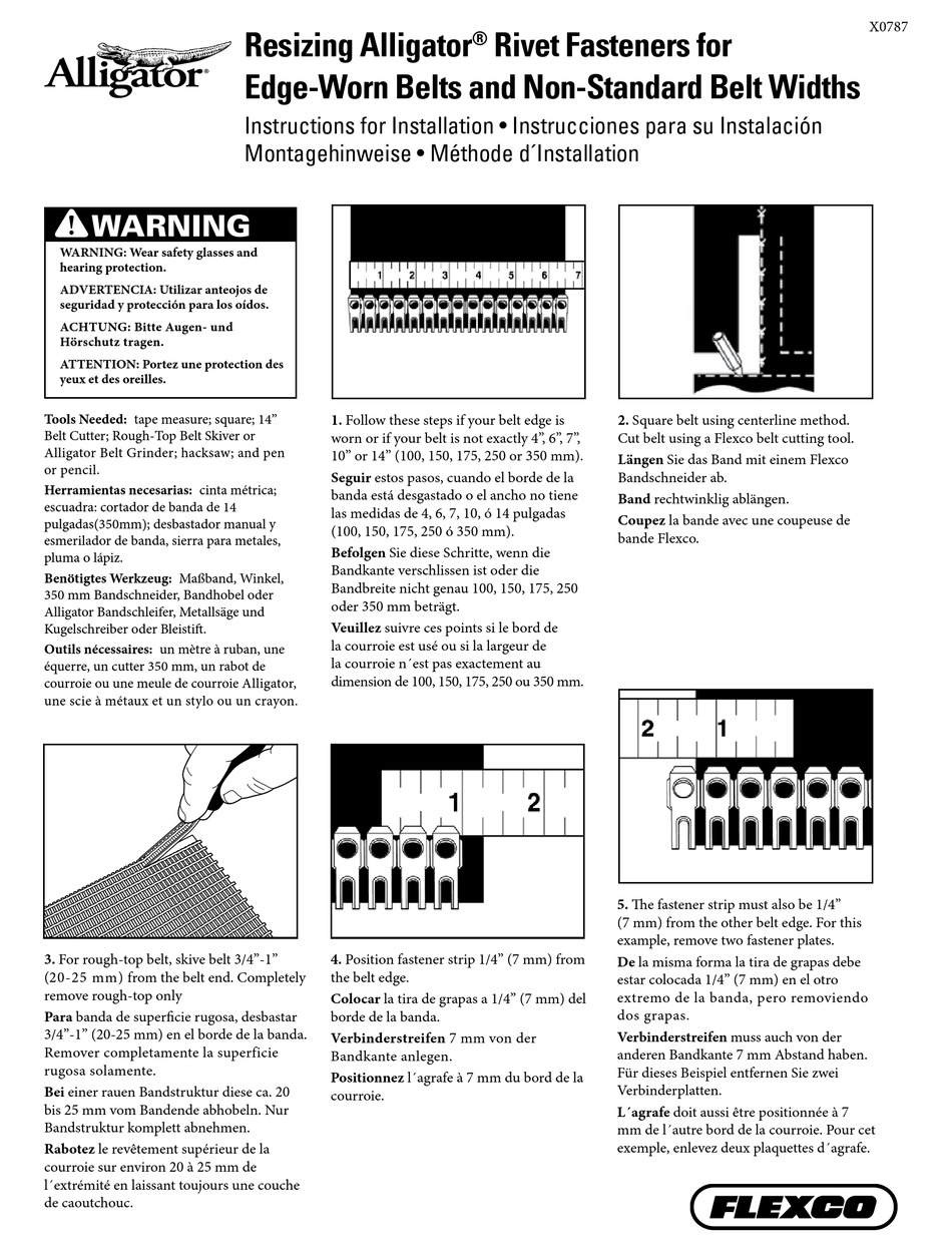 FLEXCO ALLIGATOR SERIES INSTRUCTIONS FOR INSTALLATION Pdf Download