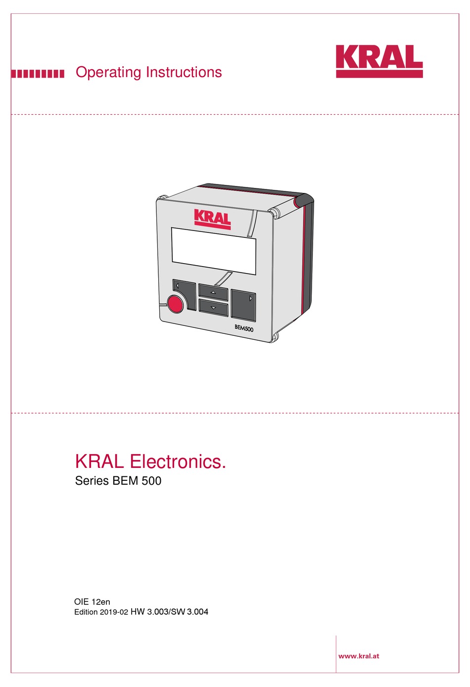 Kral Bem 500 Series Operating Instructions Manual Pdf Download Manualslib