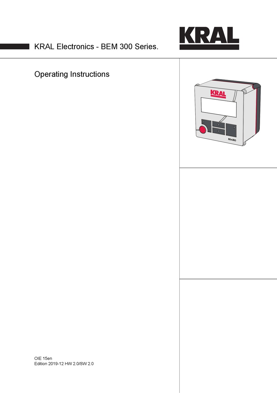 Kral Bem 300 Series Operating Instructions Manual Pdf Download Manualslib