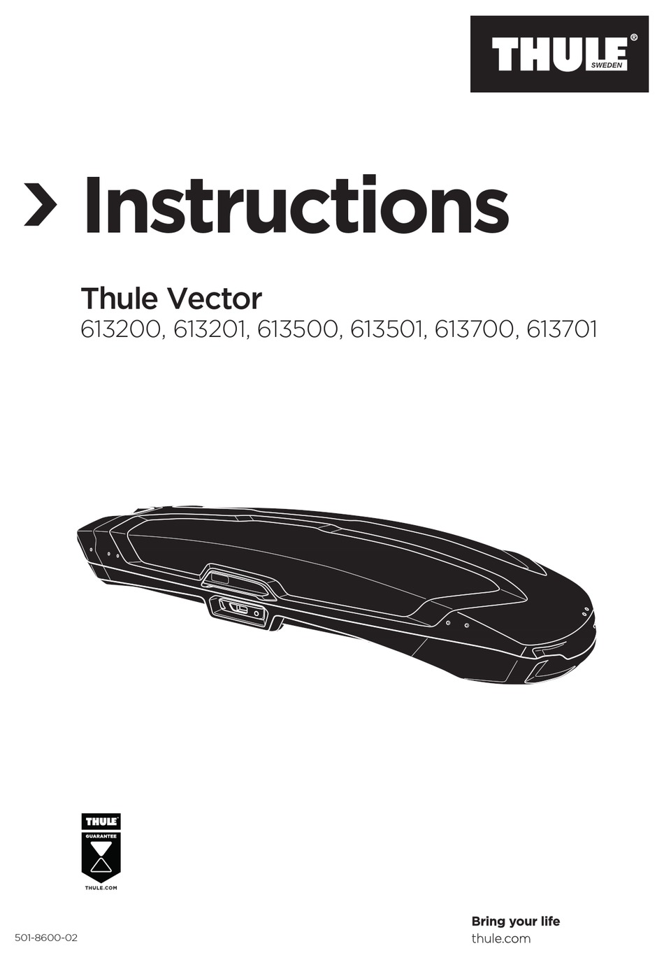 THULE VECTOR 613200 INSTRUCTIONS MANUAL Pdf Download ManualsLib