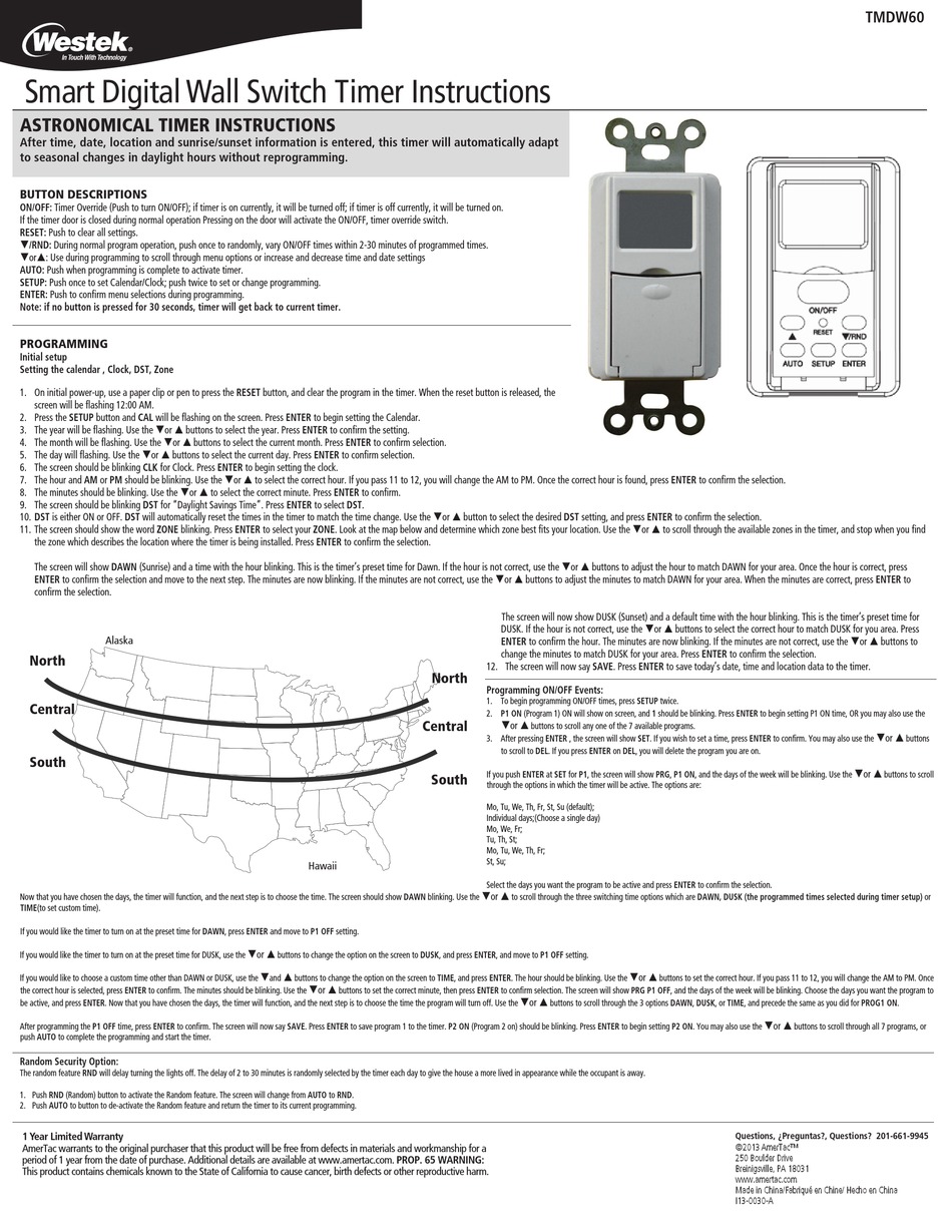 WESTEK TMDW60 INSTRUCTIONS Pdf Download ManualsLib
