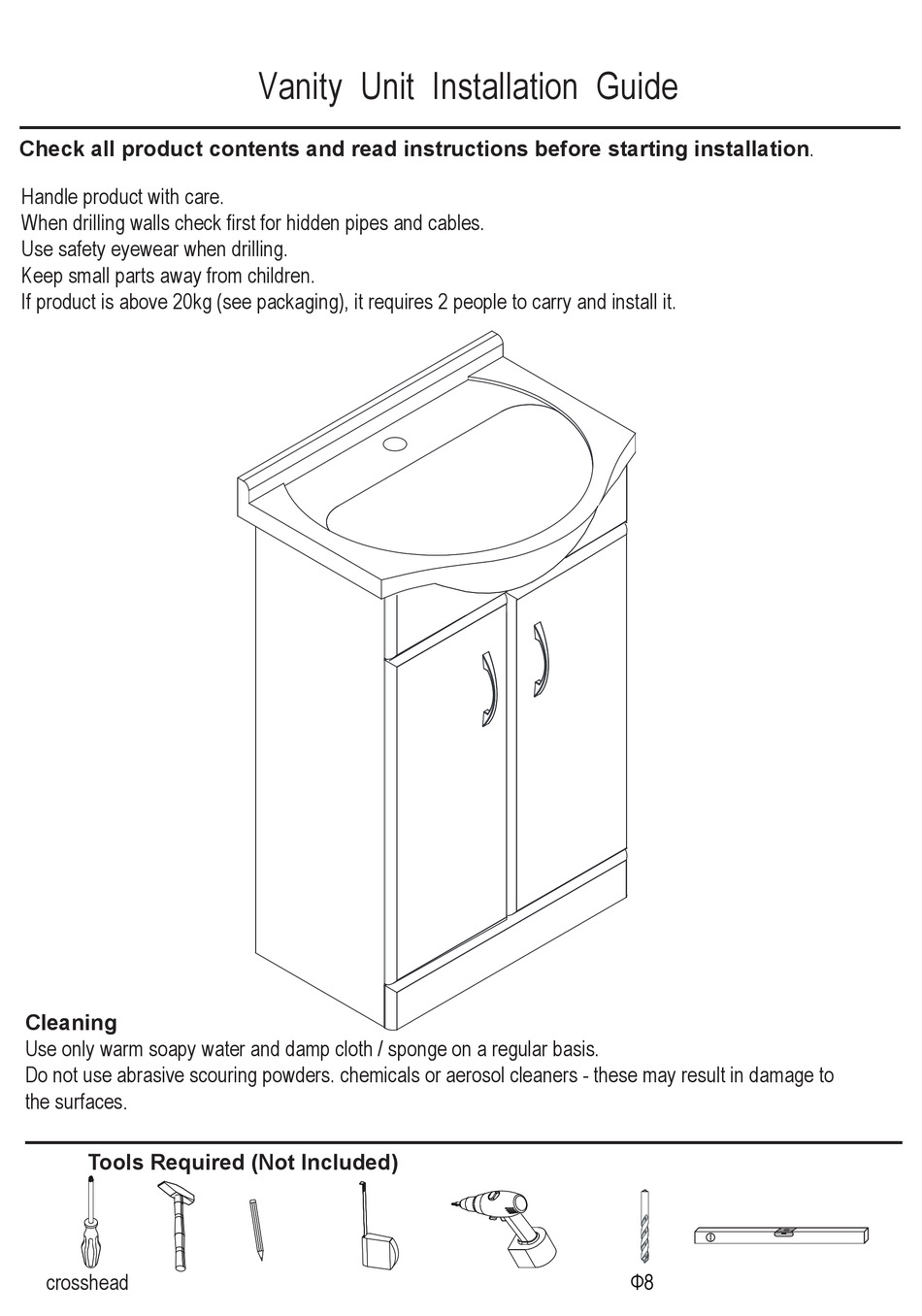 WICKES VANITY UNIT SERIES INSTALLATION MANUAL Pdf Download ManualsLib