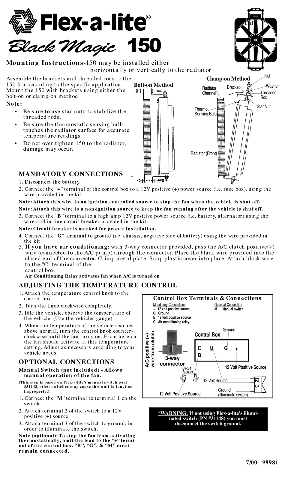 FLEX-A-LITE BLACK MAGIC 150 MOUNTING INSTRUCTIONS Pdf Download | ManualsLib