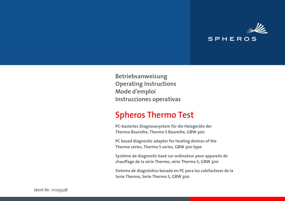 SPHEROS THERMO TEST OPERATING INSTRUCTIONS MANUAL Pdf Download ManualsLib