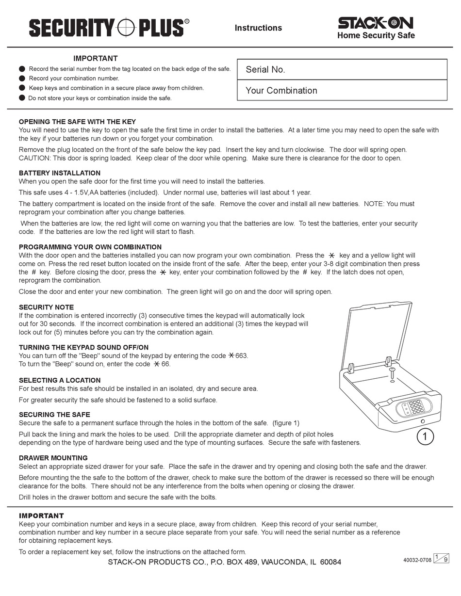 STACKON SECURITY PLUS QAS710 INSTRUCTIONS MANUAL Pdf Download