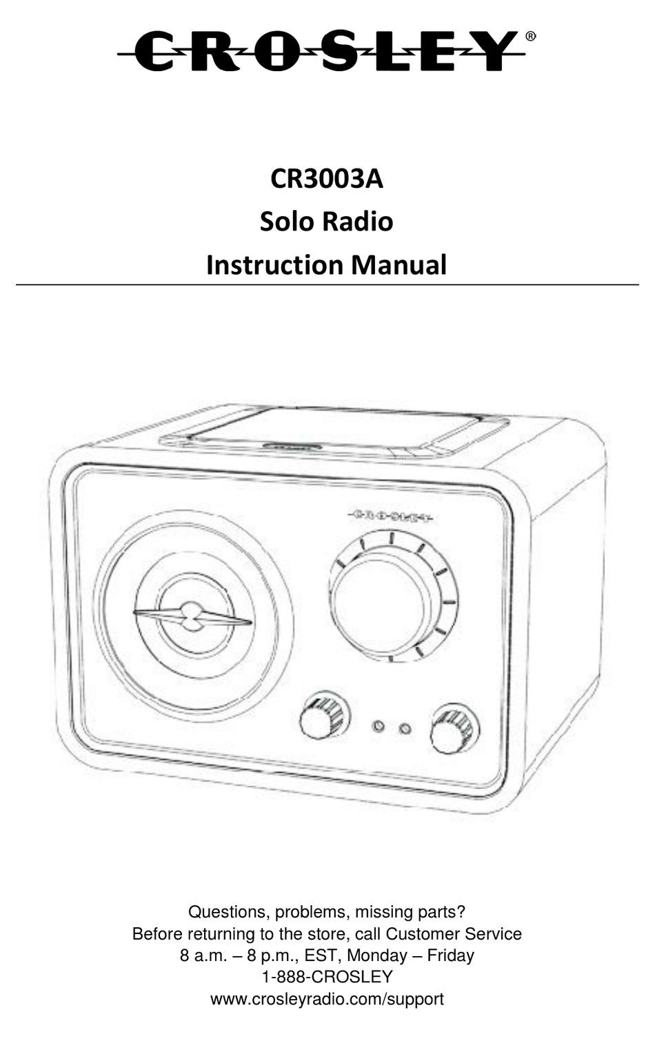 CROSLEY CR3003A INSTRUCTION MANUAL Pdf Download | ManualsLib