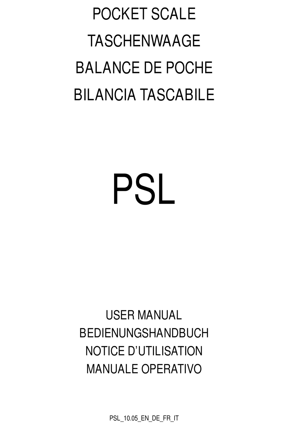 SCALE HOUSE PSL SERIES USER MANUAL Pdf Download ManualsLib