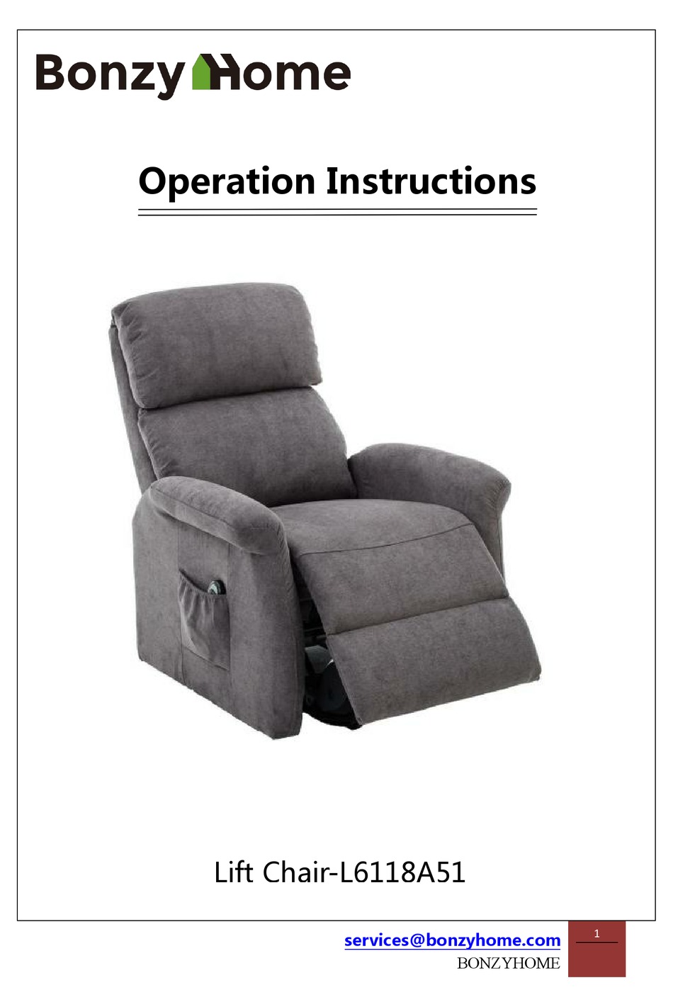 BONZY HOME L6118A51 OPERATION INSTRUCTIONS MANUAL Pdf Download