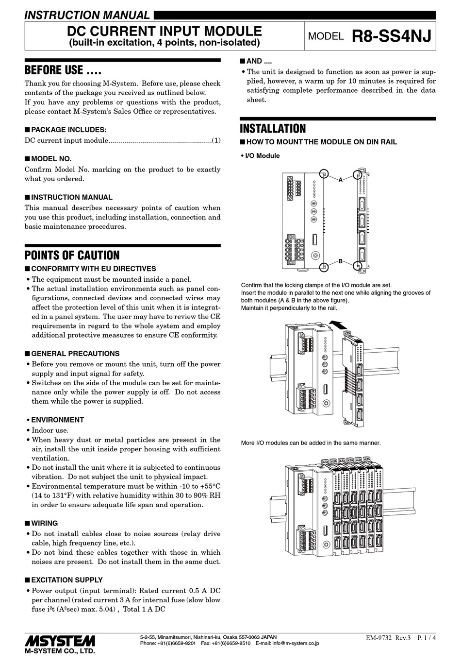 M System R8 Ss4nj Instruction Manual Pdf Download Manualslib