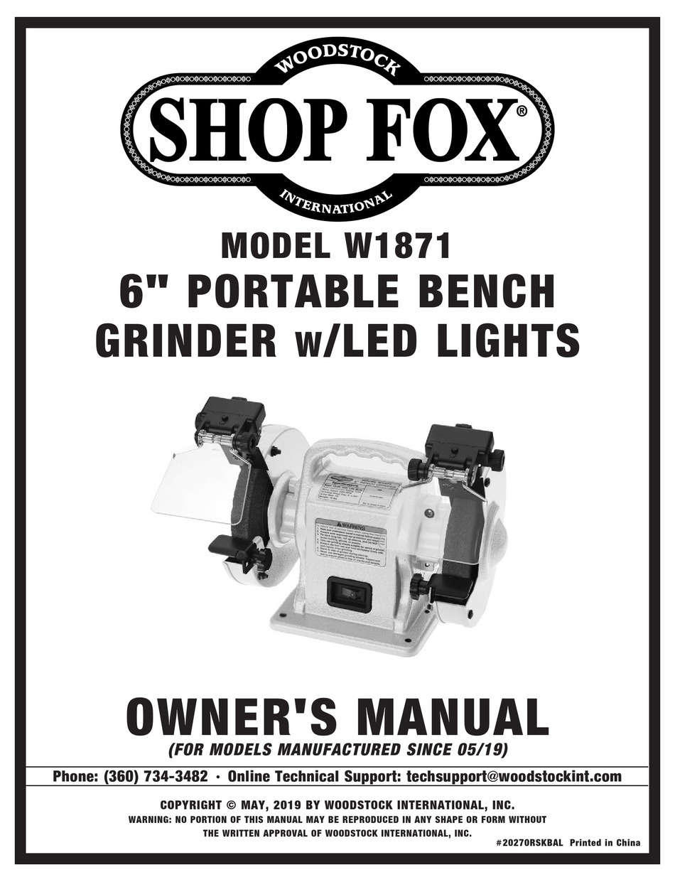 SHOP FOX W1871 OWNER'S MANUAL Pdf Download ManualsLib