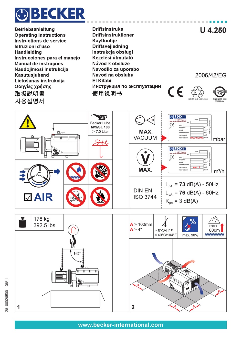 BECKER U 4.250 OPERATING INSTRUCTIONS MANUAL Pdf Download | ManualsLib